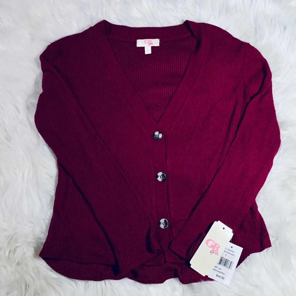 Wine red cardigan